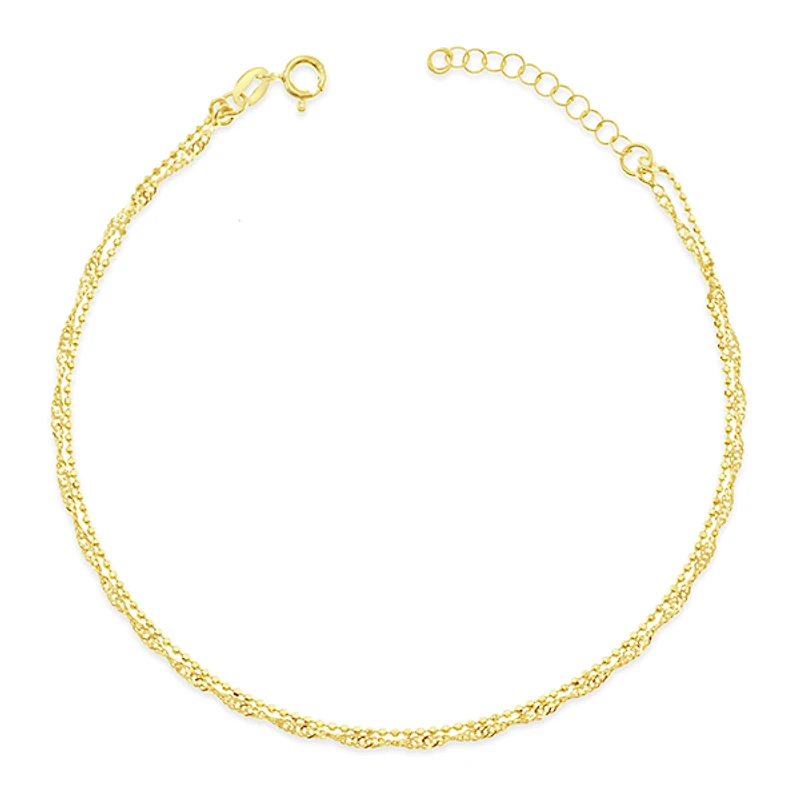 Gold Plated Sterling Silver Twist Anklet
