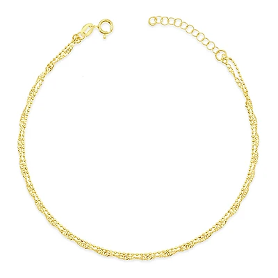 Gold Plated Sterling Silver Twist Anklet