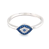 Sterling Silver Cubic Zirconia Evil Eye Ring 139421