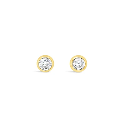 10k Yellow Gold Cubic Zirconia Studs Earrings