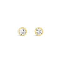 10k Yellow Gold Cubic Zirconia Studs Earrings