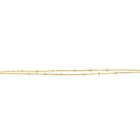 Gold Plated Sterling Silver Double Box Anklet 141825