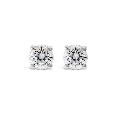 Sterling Silver Cubic Zirconia 8 Hearts 8 Arrows 5mm Studs 121867