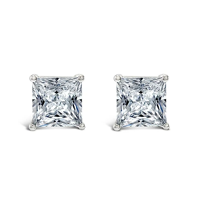 Sterling Silver Cubic Zirconia Princess Cut 5mm Studs 119003