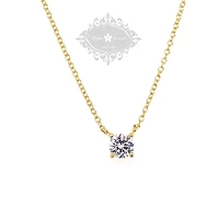 Gold Plated Sterling Silver Cubic Zirconia Round  8Heart 8Arrow Necklace 143473