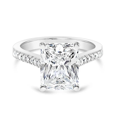 Sterling Silver Radiant Cubic Zirconia Ring 147717
