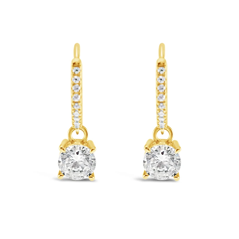 Gold Plated Sterling Silver Cubic Zirconia Hoop Earrings 151248
