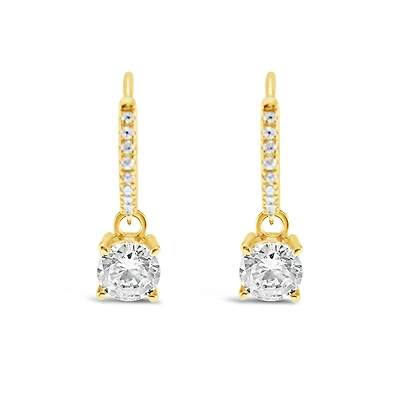 Gold Plated Sterling Silver Cubic Zirconia Hoop Earrings 151248