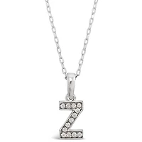 Sterling Silver Cubic Zirconia Initial Z Necklace 143372