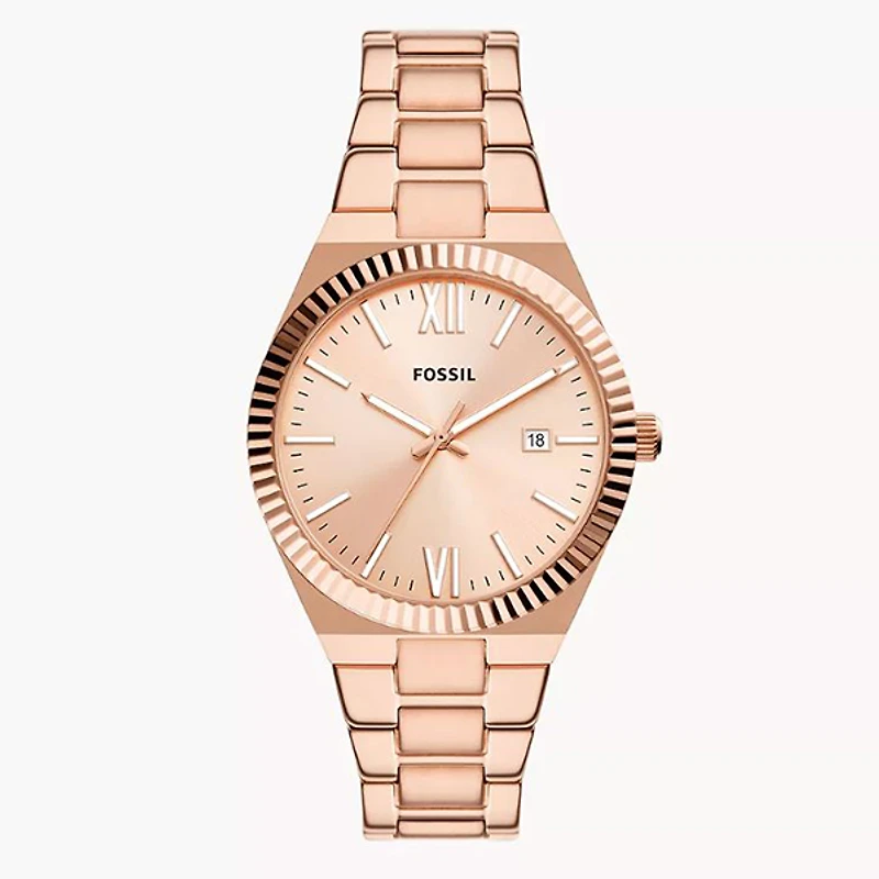 Fossil Scarlette Rose Gold-Tone Stainless Steel Watch 151330