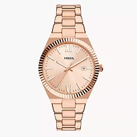 Fossil Scarlette Rose Gold-Tone Stainless Steel Watch 151330
