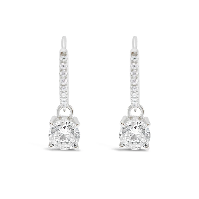 Sterling Silver Cubic Zirconia Hoop Earrings 151247