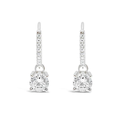Sterling Silver Cubic Zirconia Hoop Earrings 151247
