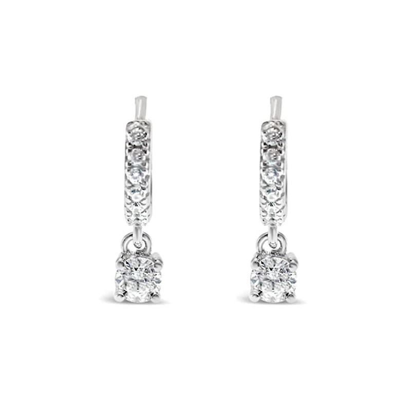 Sterling Silver Cubic Zirconia Huggie Earrings 145740