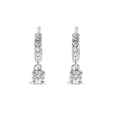 Sterling Silver Cubic Zirconia Huggie Earrings 145740