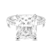 Sterling Silver Cubic Zirconia Radiant Cut Ring 144138