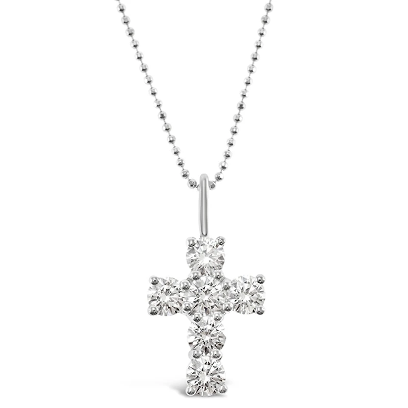 Sterling Silver Cubic Zirconia Cross Necklace 141132