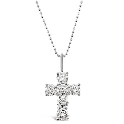 Sterling Silver Cubic Zirconia Cross Necklace 141132