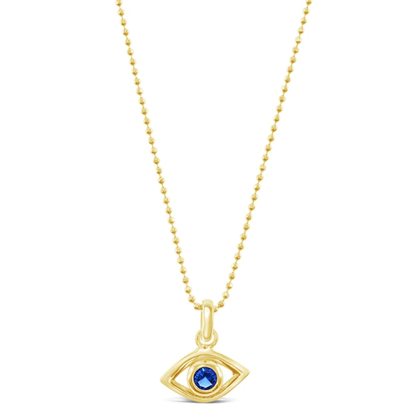 Gold PlatedSterling Silver Cubic Zirconia Evileye Necklace 147724
