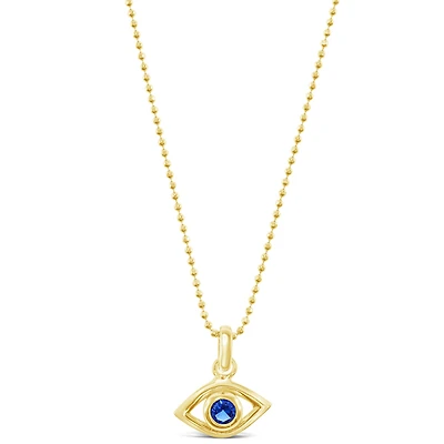 Gold PlatedSterling Silver Cubic Zirconia Evileye Necklace 147724