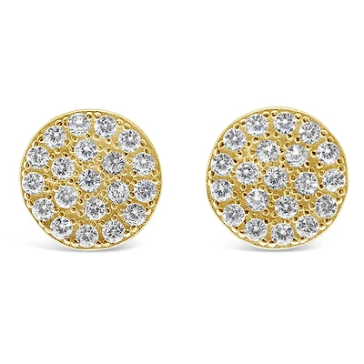Yellow Gold Plated Sterling Silver Cubic Zirconia Earrings 129282