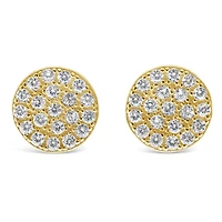 Yellow Gold Plated Sterling Silver Cubic Zirconia Earrings 129282