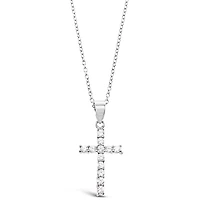 Sterling Silver Cubic Zirconia Cross Necklace 143712