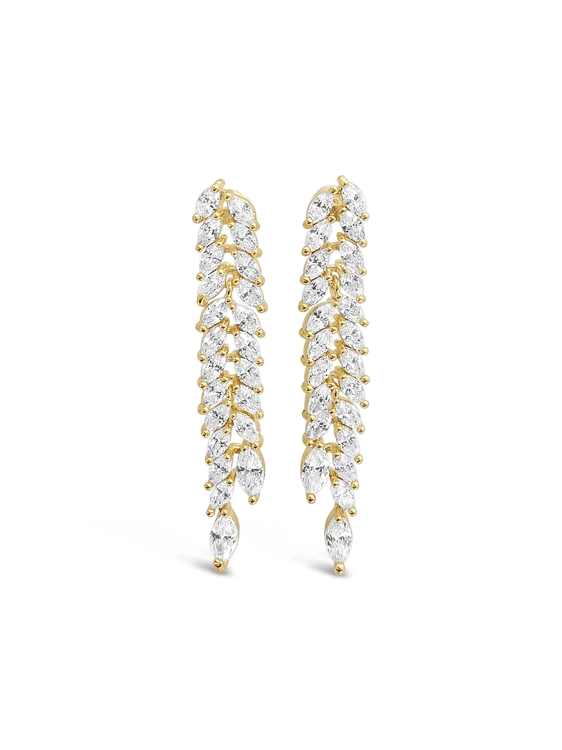 Bridal Silver Cubic Zirconia Drops Earrings 153668