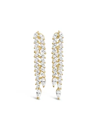 Bridal Silver Cubic Zirconia Drops Earrings 153668