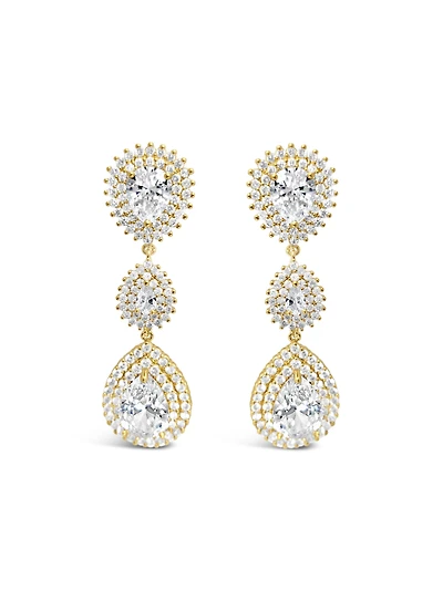 Bridal Silver Cubic Zirconia Tear Drop Earrings