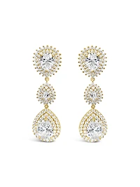 Bridal Silver Cubic Zirconia Tear Drop Earrings