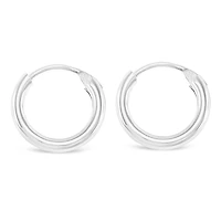 Sterling Silver Plain 12mm Hoops Earrings 141783
