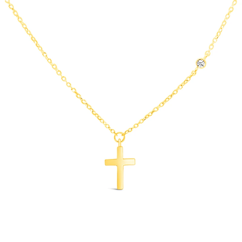 10k Yellow Gold Cross Necklace 153746