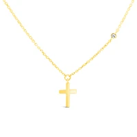 10k Yellow Gold Cross Necklace 153746