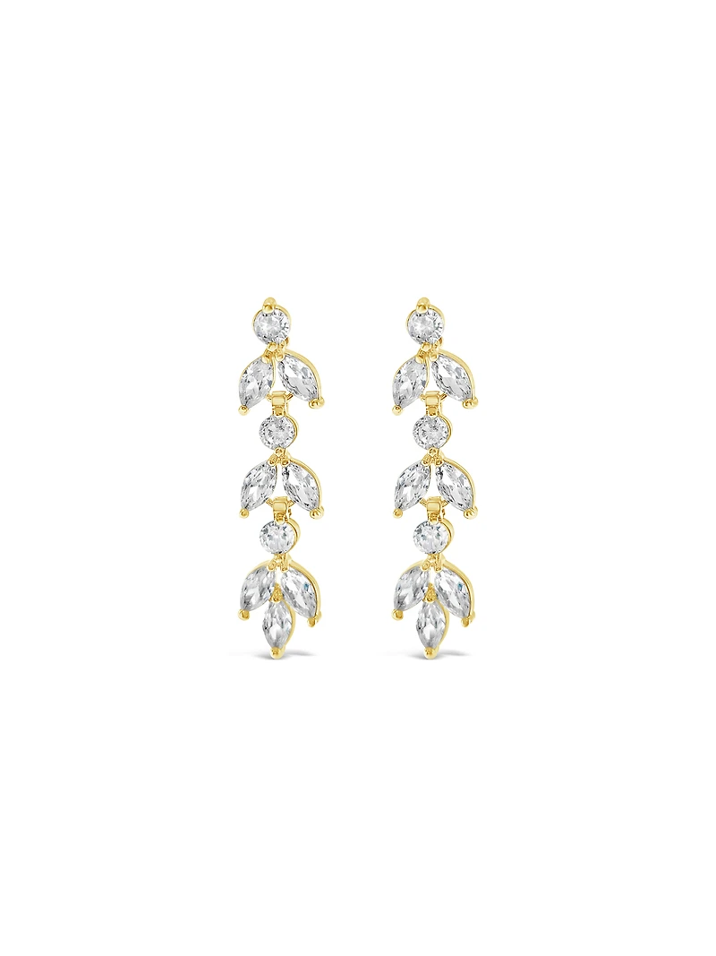 Bridal Gold Cubic Zirconia Necklace and Earrings Set