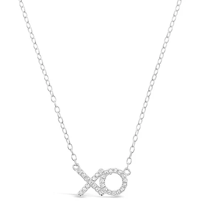 Sterling Silver Cubic Zirconia XO Necklace 149662