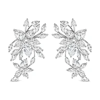 Bridal Flower Cubic Zirconia Earrings
