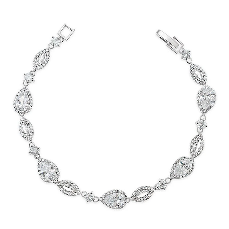 Bridal Silver Cubic Zirconia Bracelet 125964