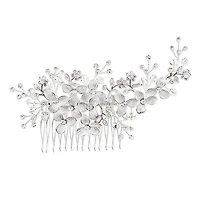 Bridal Silver Flower Hair Comb 125943