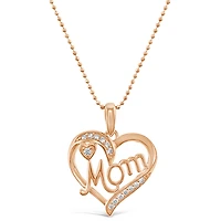 Rosegold Plated Sterling Silver Cubic Zirconia Mom Necklace 149143