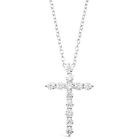 Sterling Silver Cubic Zirconia Cross Necklace 144942