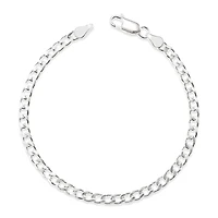 Sterling Silver 3.5 mm Cuban 7" Inches Bracelet 142101