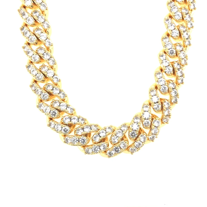 Fashion Cubic Zirconia Cuban Link 18" Inches Necklace
