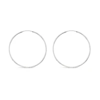 Sterling Silver Plain 50mm Hoops Earrings 129196