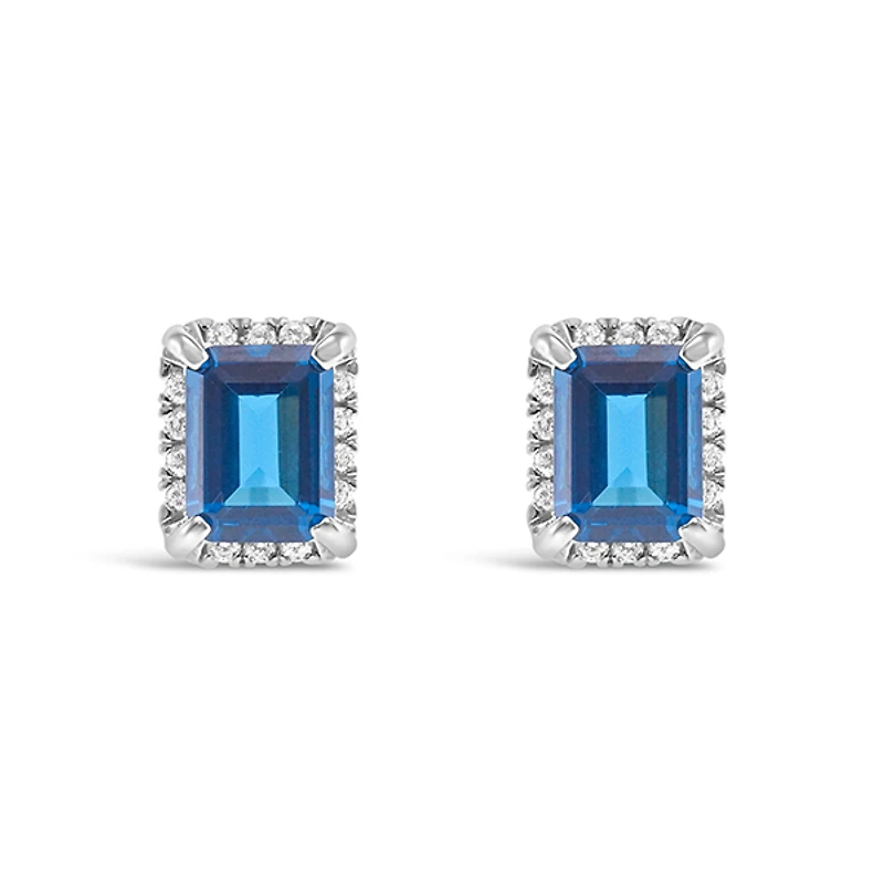 Sterling Silver Blue Cubic Zirconia Earrings 151556