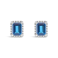Sterling Silver Blue Cubic Zirconia Earrings 151556