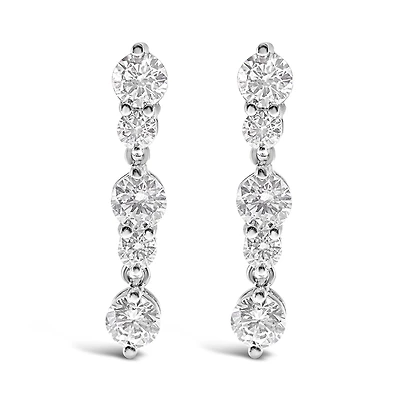 Sterling Silver Cubic Zirconia Round Earrings 108888
