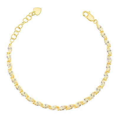 Gold Plated Sterling Silver Yellow Cubic Zirconia Bracelet 153239