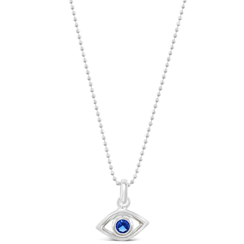 Sterling Silver Cubic Zirconia Evileye Necklace