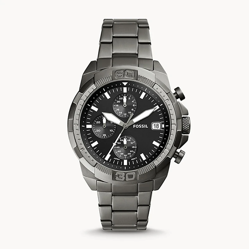 Fossil Bronson Chronograph Smoke Stainless Steel Watch 147097